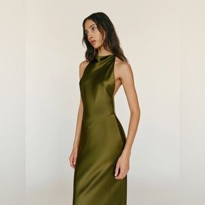 Like New Reformation x Camille Rowe Silk Dress
